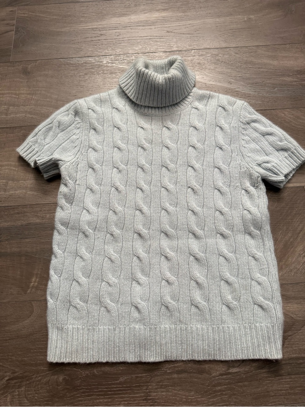 Lauren Ralph Lauren Wool Cashmere Angora Short Sleeve Turtleneck Sweater Large
